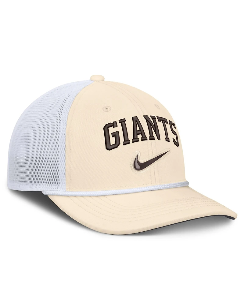 Men's Nike Natural/White San Francisco Giants Rise Dri-fit Trucker Adjustable Hat