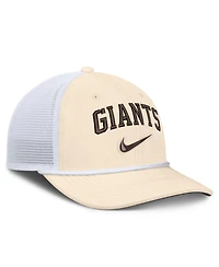 Men's Nike Natural/White San Francisco Giants Rise Dri-fit Trucker Adjustable Hat
