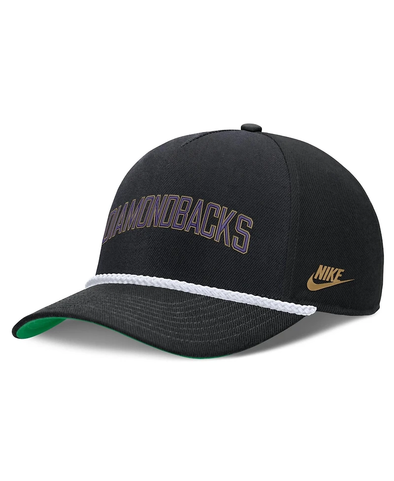 Men's Nike Black Arizona Diamondbacks Cooperstown Collection Rise Adjustable Hat