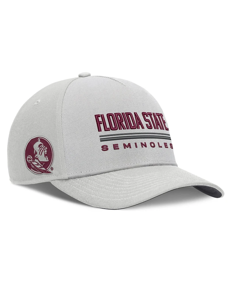 Nike Men's Gray Florida State Seminoles 2026 Sideline Dri-fit Rise Adjustable Hat