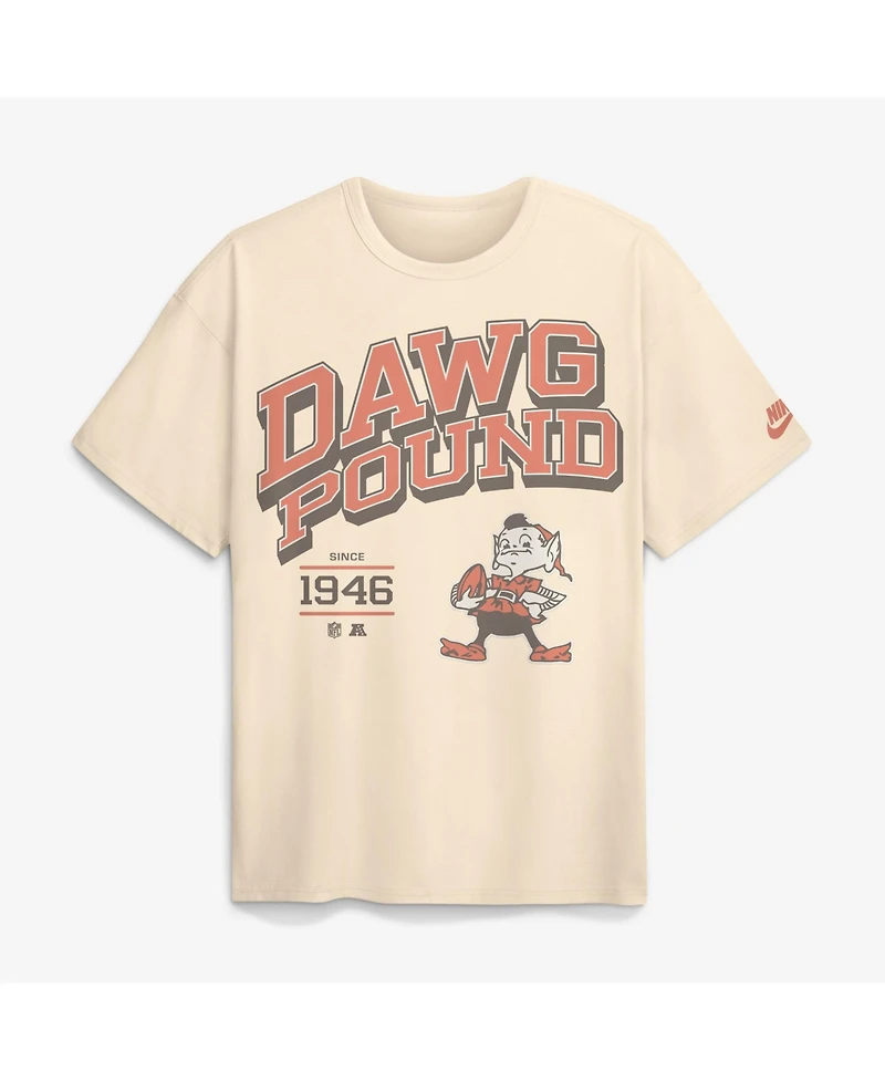Nike Men's Natural Cleveland Browns Vintage Mod Blown Away Max90 T-Shirt