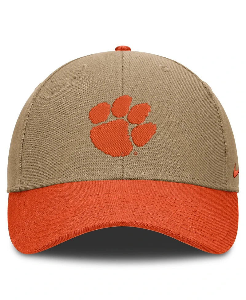 Men's and Women's Nike Beige/Orange Clemson Tigers Primetime Rise Dri-fit Adjustable Hat