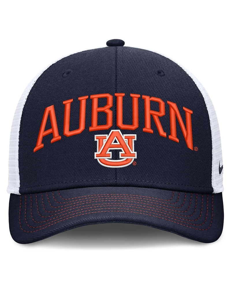 Nike Men's and Women's Navy/White Auburn Tigers Primetime Arched Trucker Adjustable Hat