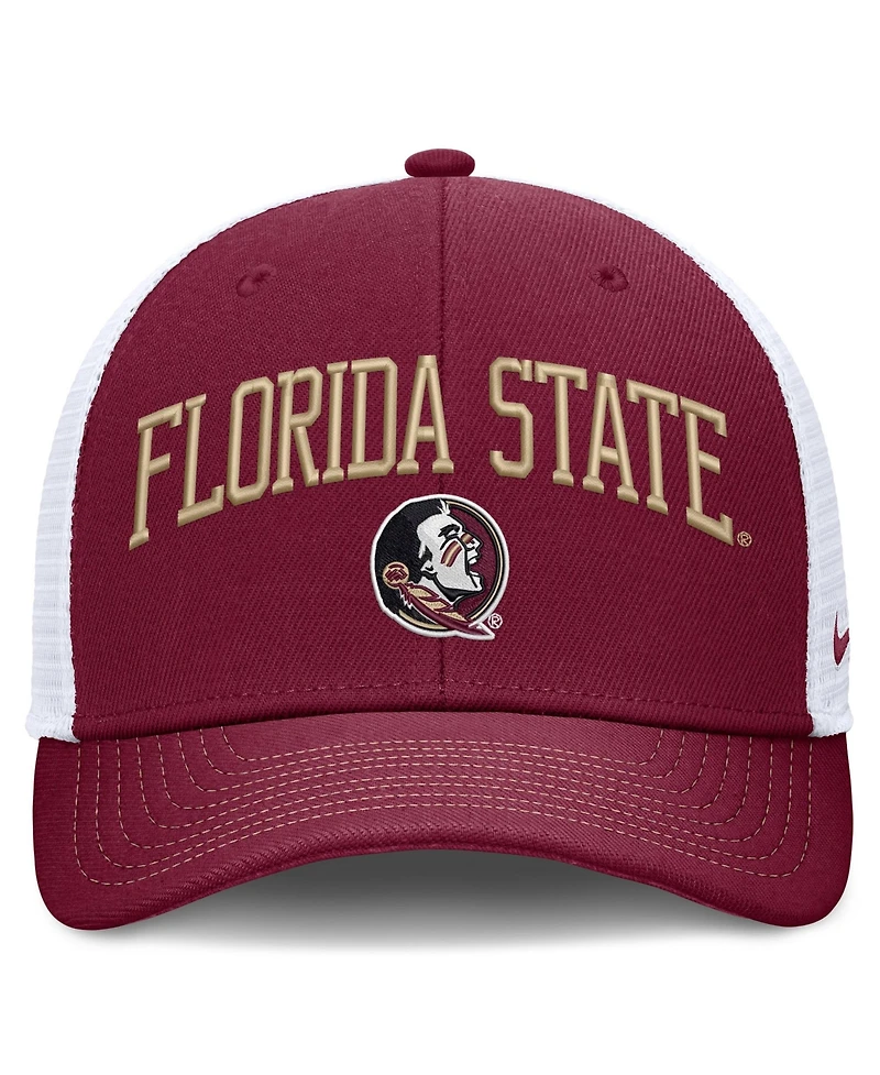 Nike Men's and Women's Garnet/White Florida State Seminoles Primetime Arched Trucker Adjustable Hat