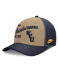 Nike Men's and Women's Beige/Navy West Virginia Mountaineers Legacy Rise Trucker Adjustable Hat