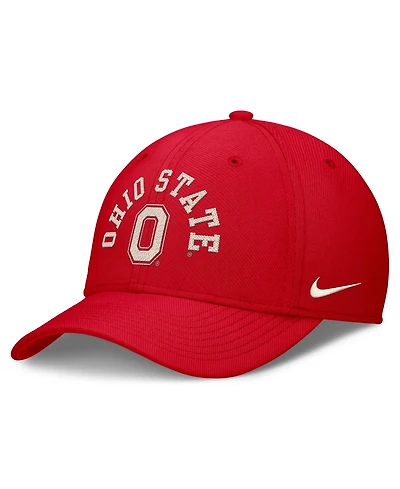 Nike Men's Scarlet Ohio State Buckeyes Campus Prep Chained Arched Swooshflex Flex Hat