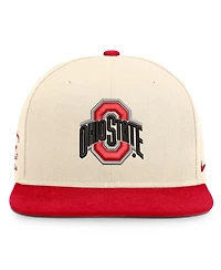 Nike Men's and Women's Natural/Scarlet Ohio State Buckeyes Campus Prep Snapback Hat