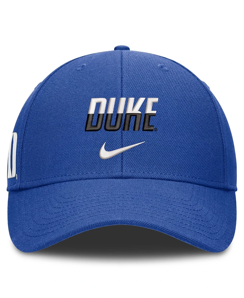 Men's and Women's Nike Royal Duke Blue Devils 2026 On-Field Gameday Rise Adjustable Hat