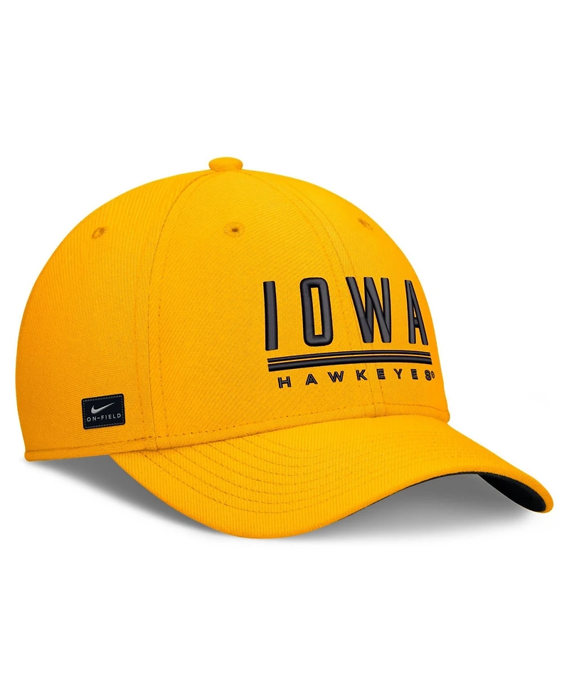 Nike Men's Gold Iowa Hawkeyes Game Day Rise Swooshflex Hat