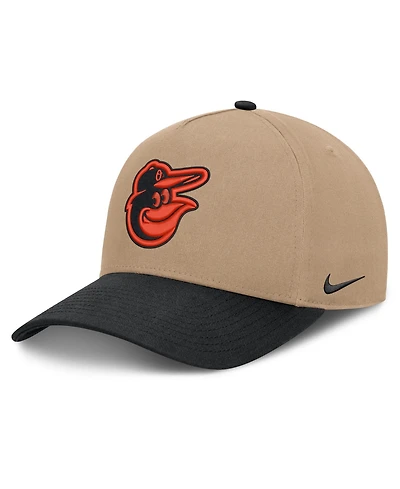 Nike Men's Khaki/Black Baltimore Orioles Rise A-Frame Adjustable Hat