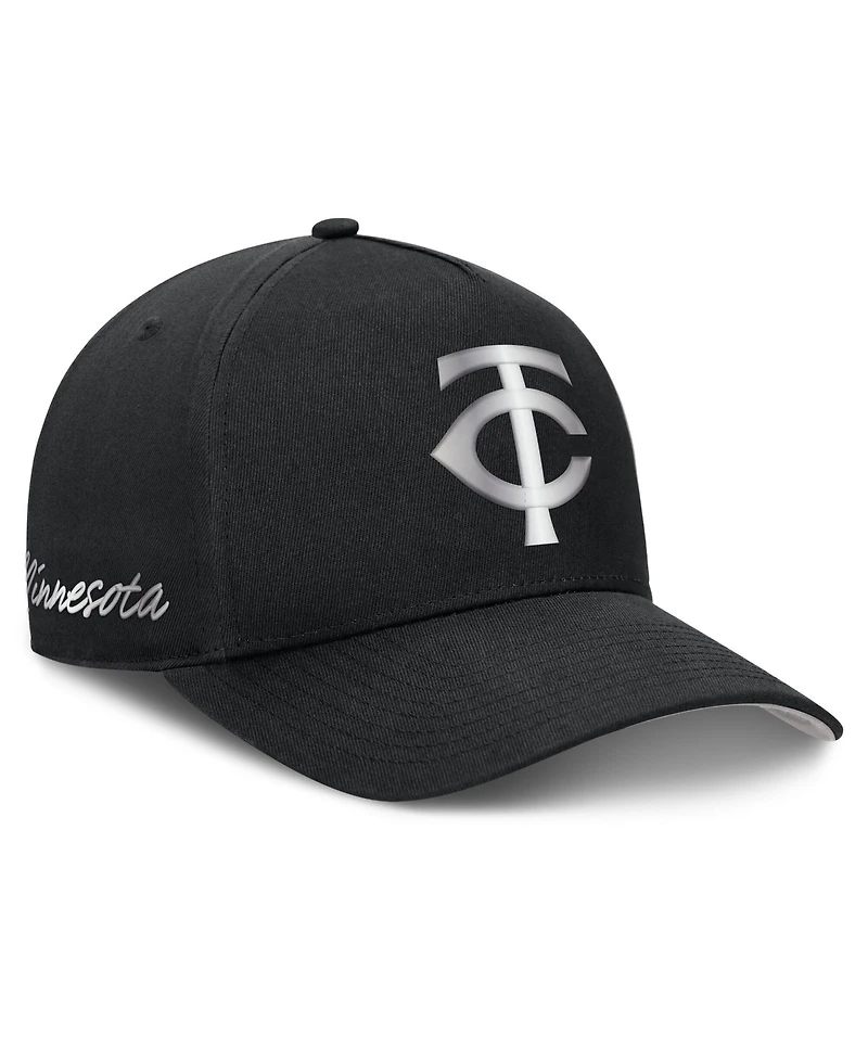 Men's Nike Black Minnesota Twins Rise Dri-fit A-Frame Adjustable Hat
