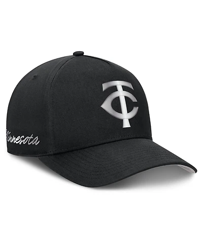 Men's Nike Black Minnesota Twins Rise Dri-fit A-Frame Adjustable Hat