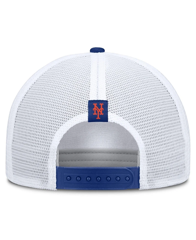 Men's Nike Khaki/Royal New York Mets Rise A-Frame Trucker Adjustable Hat