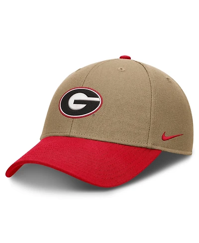 Men's and Women's Nike Beige/Red Georgia Bulldogs Primetime Rise Dri-fit Adjustable Hat