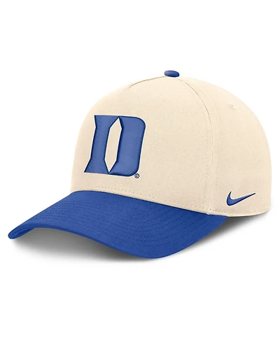 Nike Men's and Women's Natural/Royal Duke Blue Devils Campus Prep Rise Adjustable Hat