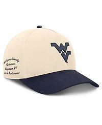Nike Men's and Women's Natural/Navy West Virginia Mountaineers Campus Prep Rise Adjustable Hat