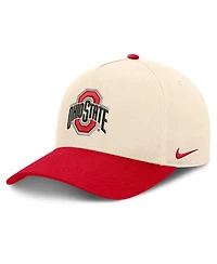 Nike Men's and Women's Natural/Scarlet Ohio State Buckeyes Campus Prep Rise Adjustable Hat