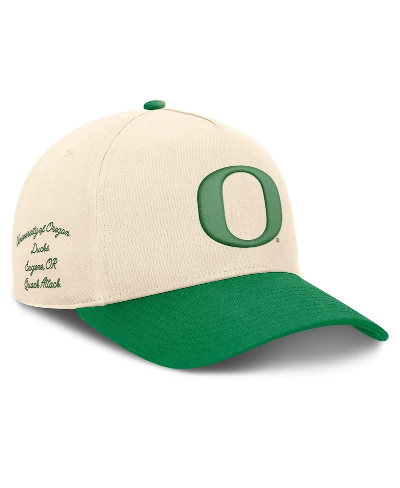 Nike Men's and Women's Natural/Green Oregon Ducks Campus Prep Rise Adjustable Hat