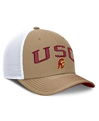 Nike Men's and Women's Beige/Crimson Usc Trojans Primetime Arched Trucker Adjustable Hat