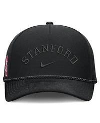 Nike Men's and Women's Black Stanford Cardinal Campus Prep Tonal Rope Rise 5-Panel Adjustable Hat