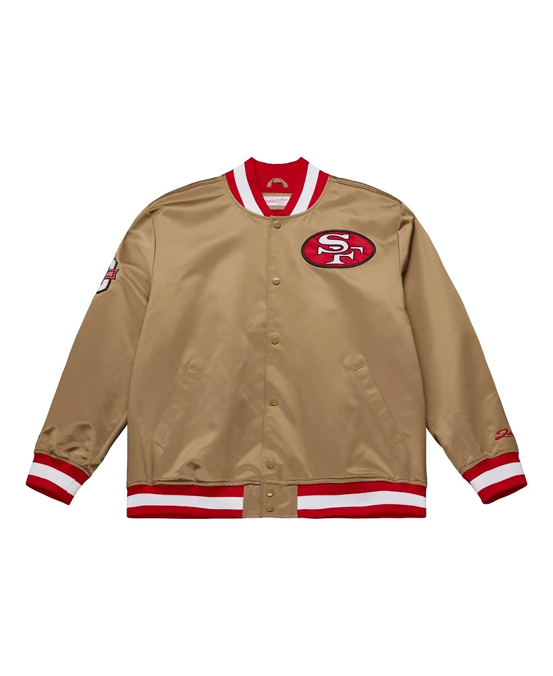Mitchell & Ness Men's Gold San Francisco 49ers 80th Anniversary Heavyweight Satin Full-Snap Jacket