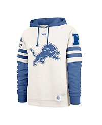 47 Brand Men's Cream Detroit Lions Split Zone Cornerback Duo Lacer Hoodie