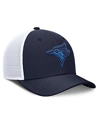 Nike Men's Navy/White Toronto Blue Jays Tonal Rise Trucker Dri-fit Adjustable Hat