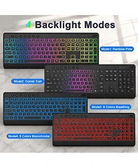 Lofree Wireless Rechargeable Rgb-Backlit Keyboard and Mouse Combo for Windows & macOS