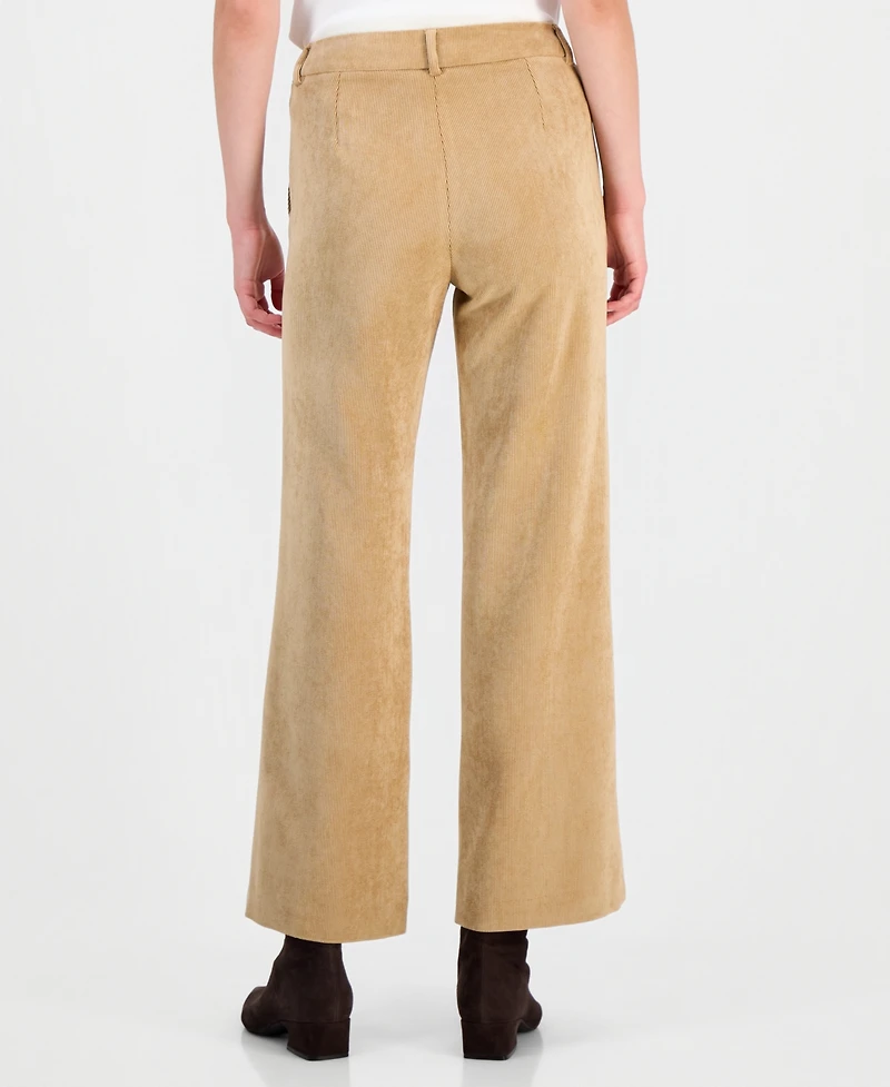 Emme Marella Women's Wide-Leg Stretch Corduroy Trousers
