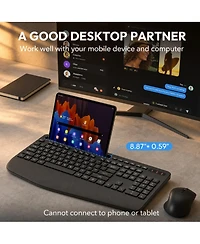 Lofree Wireless Silent-Typing Ergonomic Keyboard and Mouse Combo, Compatible with Pc and Mobile Devices