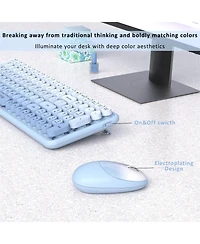 Lofree Retro Typewriter Style Wireless Clicky Keyboard and Mouse Combo, Compatible with Windows macOS