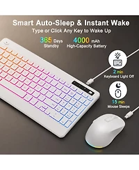 Lofree Rechargeable Wireless Silent Keyboard and Mouse Combo for Windows, Mac, Android, iOS