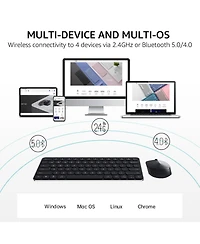 Lofree Wireless Silent-Click Adjustable Dpi Keyboard and Mouse Combo for Pc/Mac/Linux