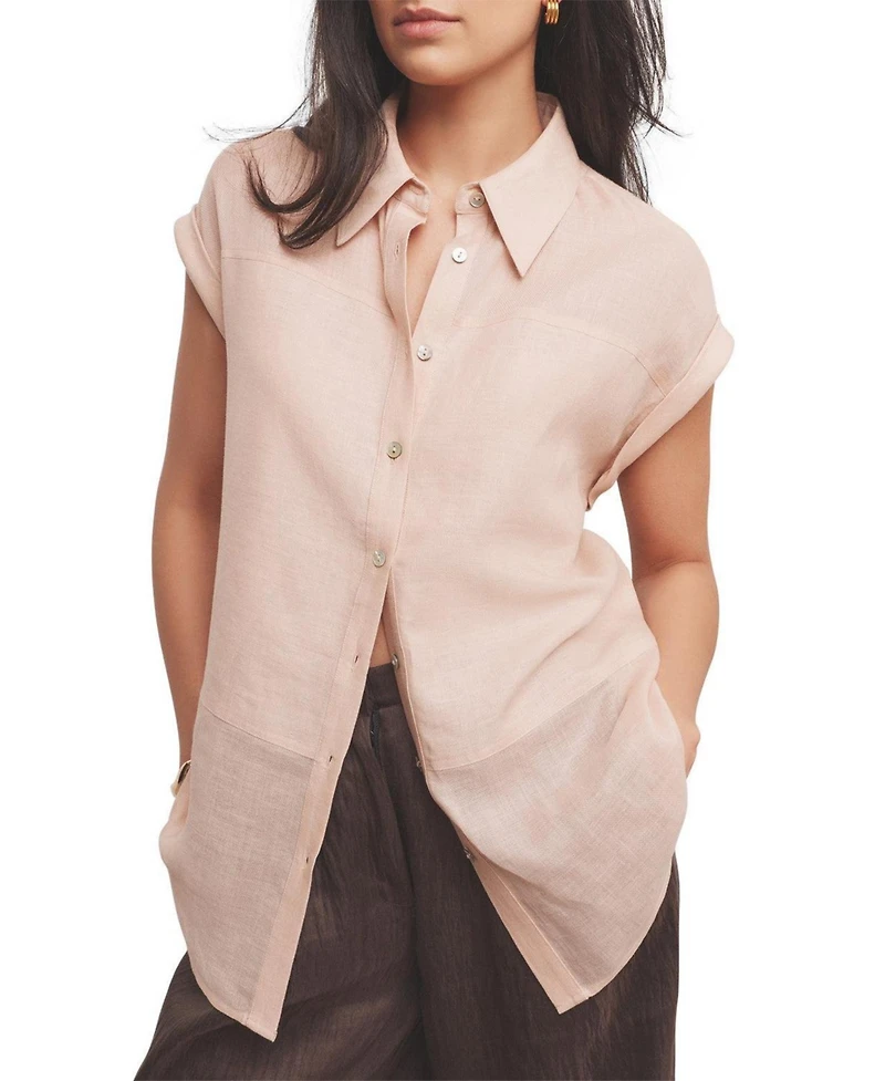 Mint Velvet Women's Linen Blend Panel Shirt