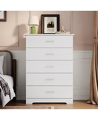 Gaomon 2 Set of 5 Drawer Dresser for Bedroom, 47" Tall Chest of Drawers, Modern Dresser with Metal Handles, Modern Storage Organizer.