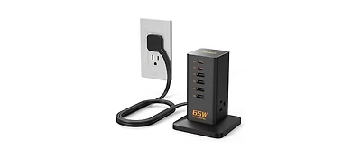 Tessan Power Strip with Usb Charging with 9-in-1, 1 Usb C, 65W for Home, Office and Travel