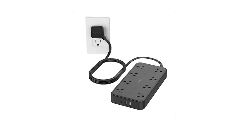 Tessan Power Strip with Usb Charging with 6FT, 8 Outlets, 1 Usb C for Home, Office and Travel