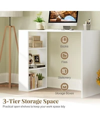 Sugift 36-Inch Computer Desk with 3 Open Shelves for Home Office
