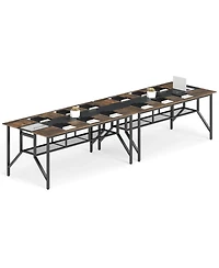 Sugift 71-Inch Rectangular Conference Table with Mesh Storage Shelf