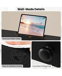 Sugift Height Adjustable Laptop Desk with Fabric Drawer and Tablet Holder