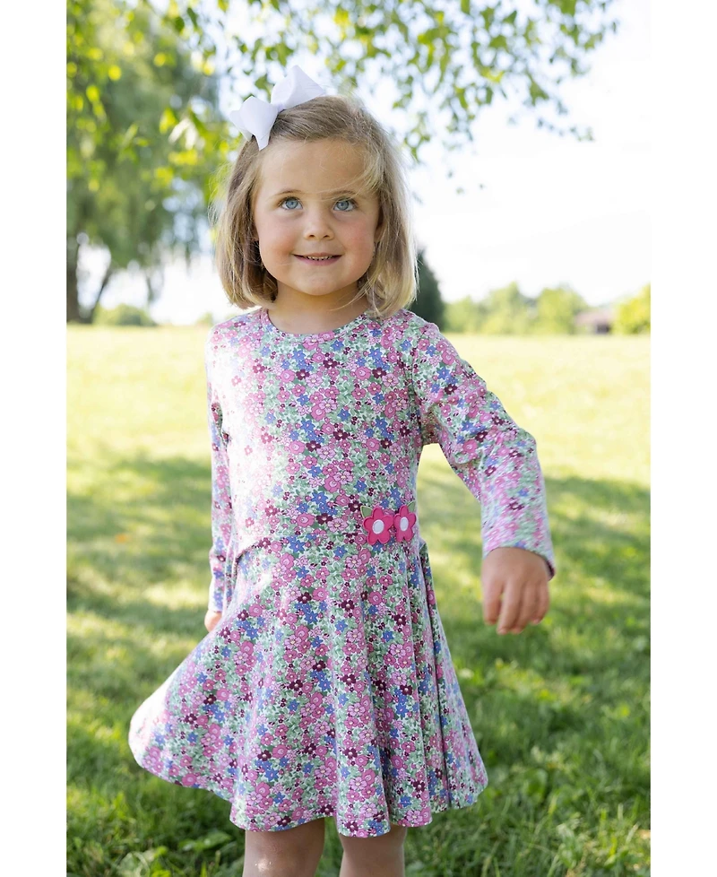 Florence Eiseman Toddler Girls (2T-4T) Floral Knit Dress with Flowers