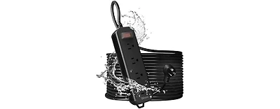 Tessan 50-Foot 4-Outlet Surge-Protection Power Strip with Usb Charging & Waterproof for Phones, Tablets & Devices