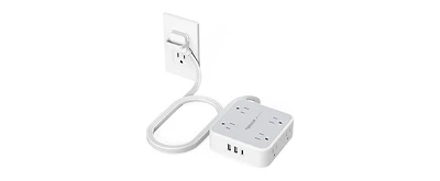 Tessan 5-Foot Wall Outlet Extender with 1 Usb-c and 8 Outlets Power Strip, Compatible