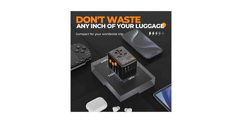 Tessan 35W 3 Usb-c 2 Usb-a Travel Adapter