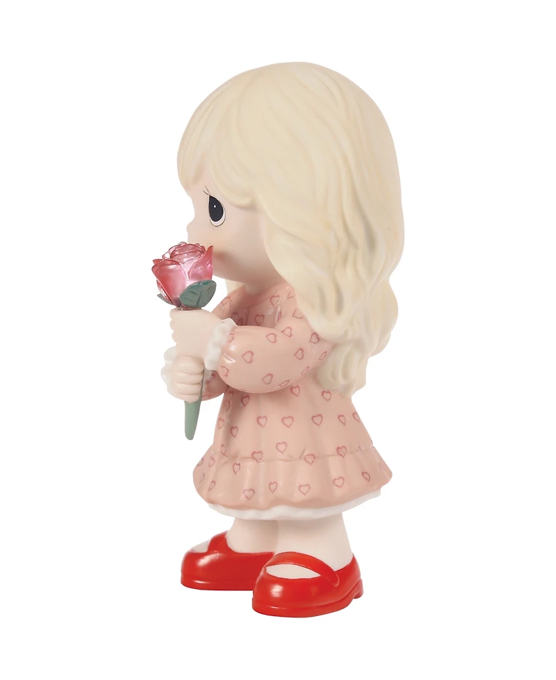 Precious Moments Girl Holding Rose Figurine