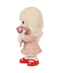 Precious Moments Girl Holding Rose Figurine