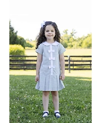 Florence Eiseman Big Girls (7-10) Check Dress with Pleated Skirt And Bows