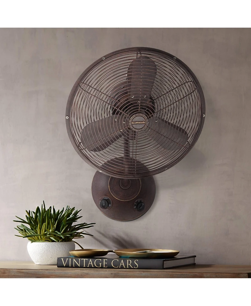 16" Craftmade Bellows I Aged Bronze Damp Rated Oscillating Wall Fan