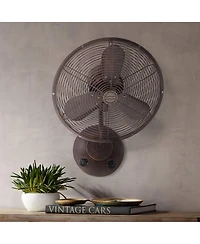 16" Craftmade Bellows I Aged Bronze Damp Rated Oscillating Wall Fan
