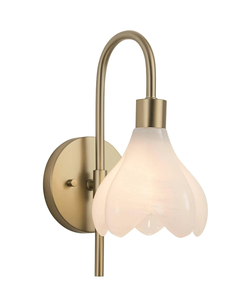 Possini Euro Design Possini Euro Magnolia 12 1/2" High Aged Brass Cloud Glass Wall Sconce